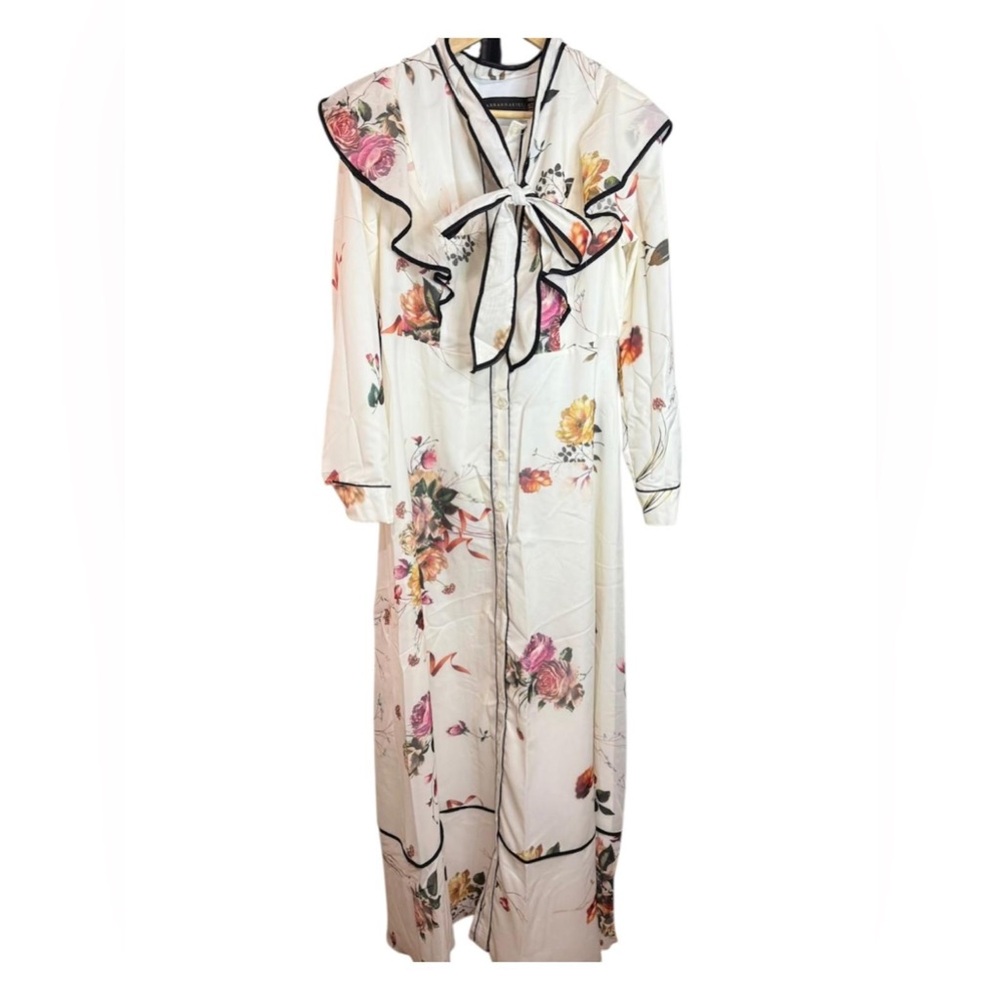 Elegant Floral Long Sleeve Dress